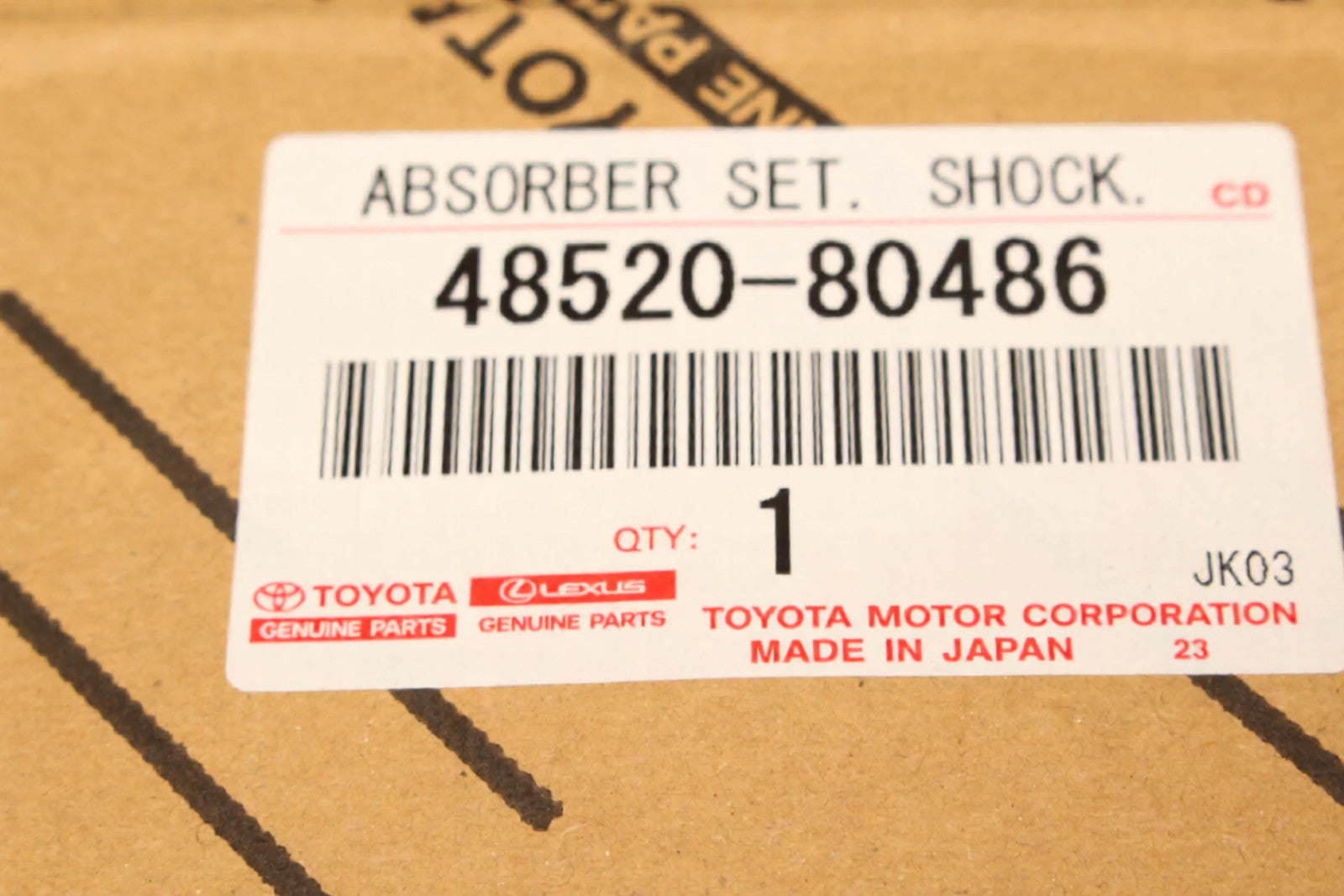 48520-80486 Toyota Absorber assy, shock, front lh 4852080486, New Genuine OEM Part - GK Auto Parts