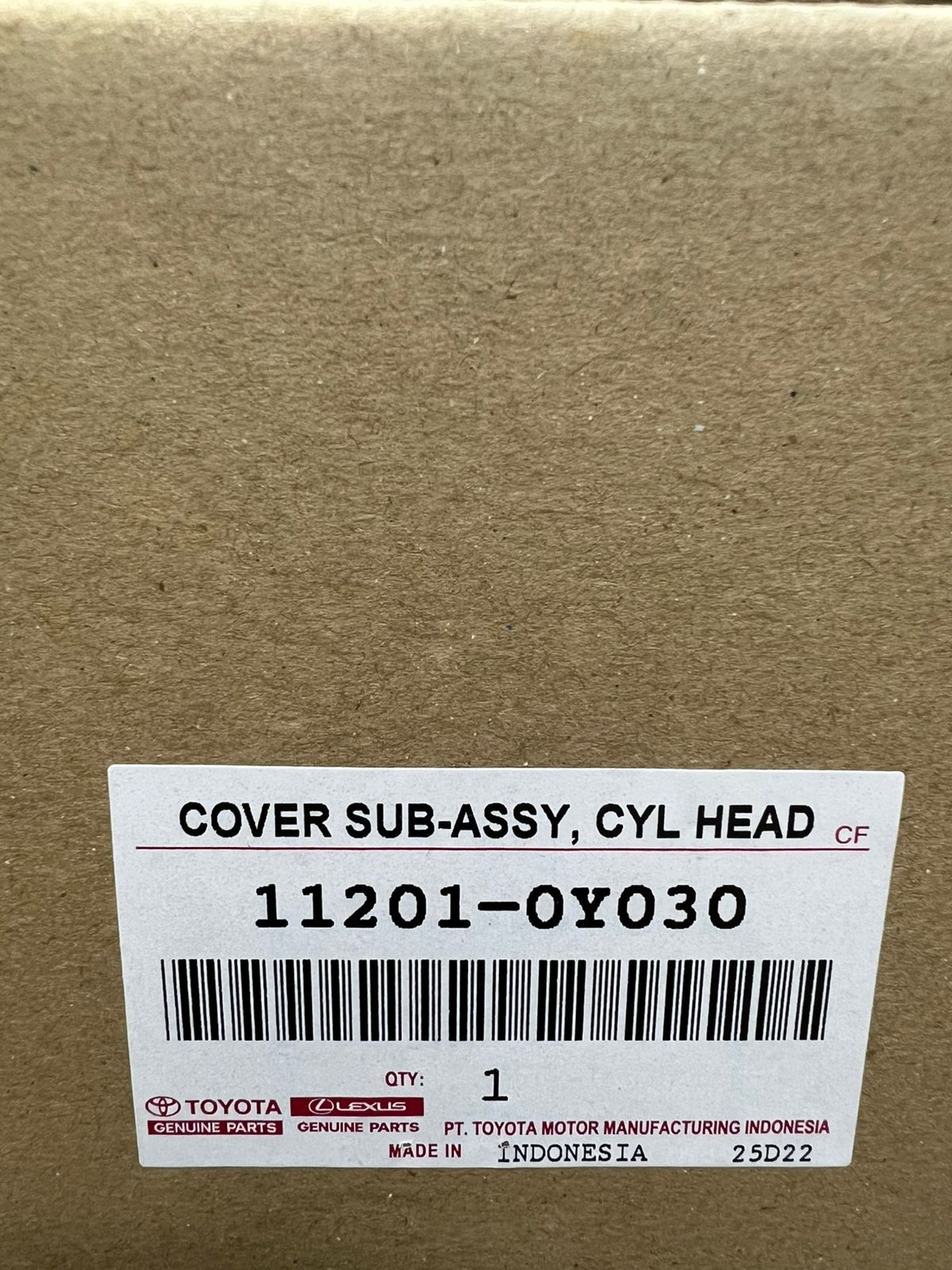 11201-0Y030 Toyota Cover sub-assy, cylinder head 112010Y030, New Genuine OEM Part - GK Auto Parts