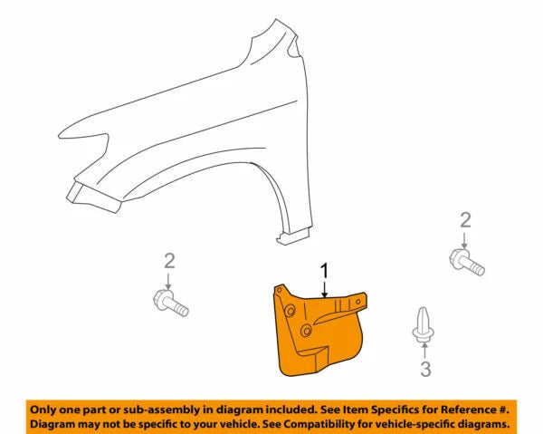 76621-60160 Toyota Mudguard, front fender, rh 7662160160, New Genuine OEM Part - GK Auto Parts