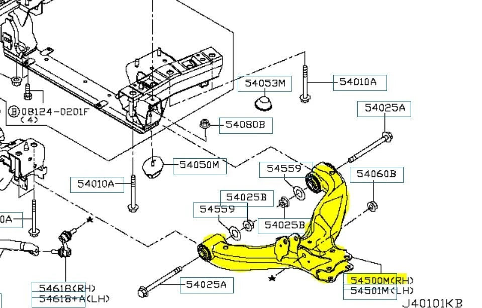Control Arm 54500-3XA0A for Nissan NV 350 2012 OEM